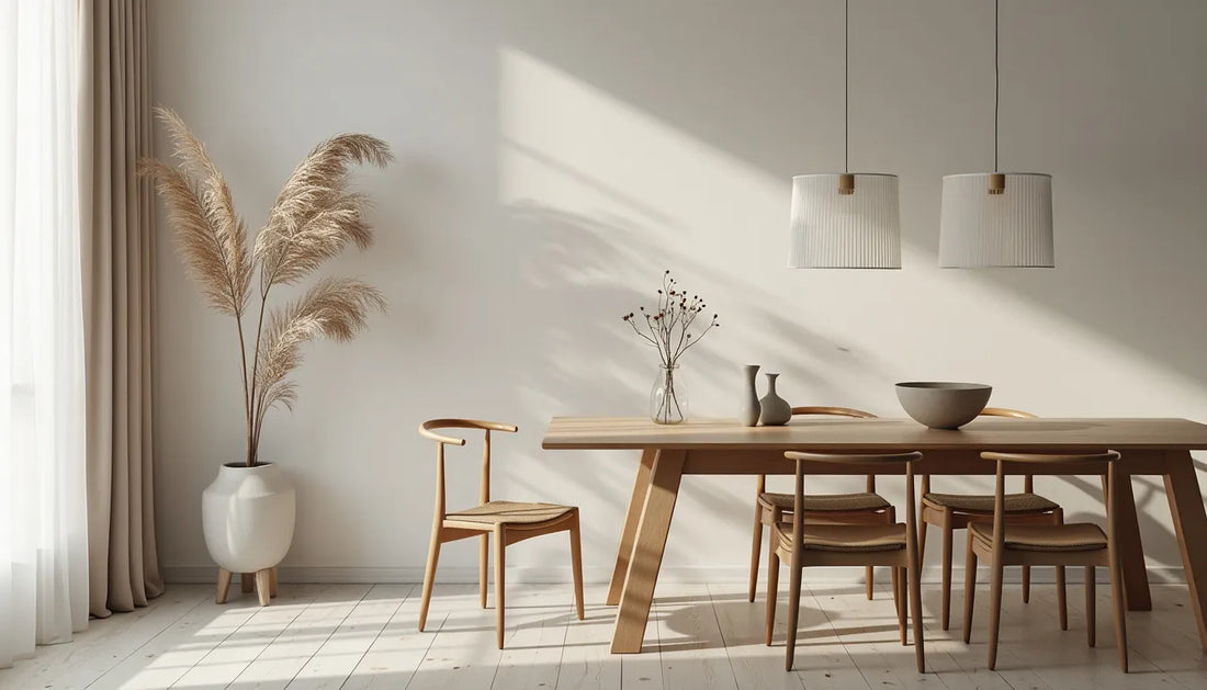 Create a serene and stylish minimalist interior space showcasing sleek furniture, neutral colors, and natural light. Include simple decor elements like potted plants, elegant lines, and a cozy reading