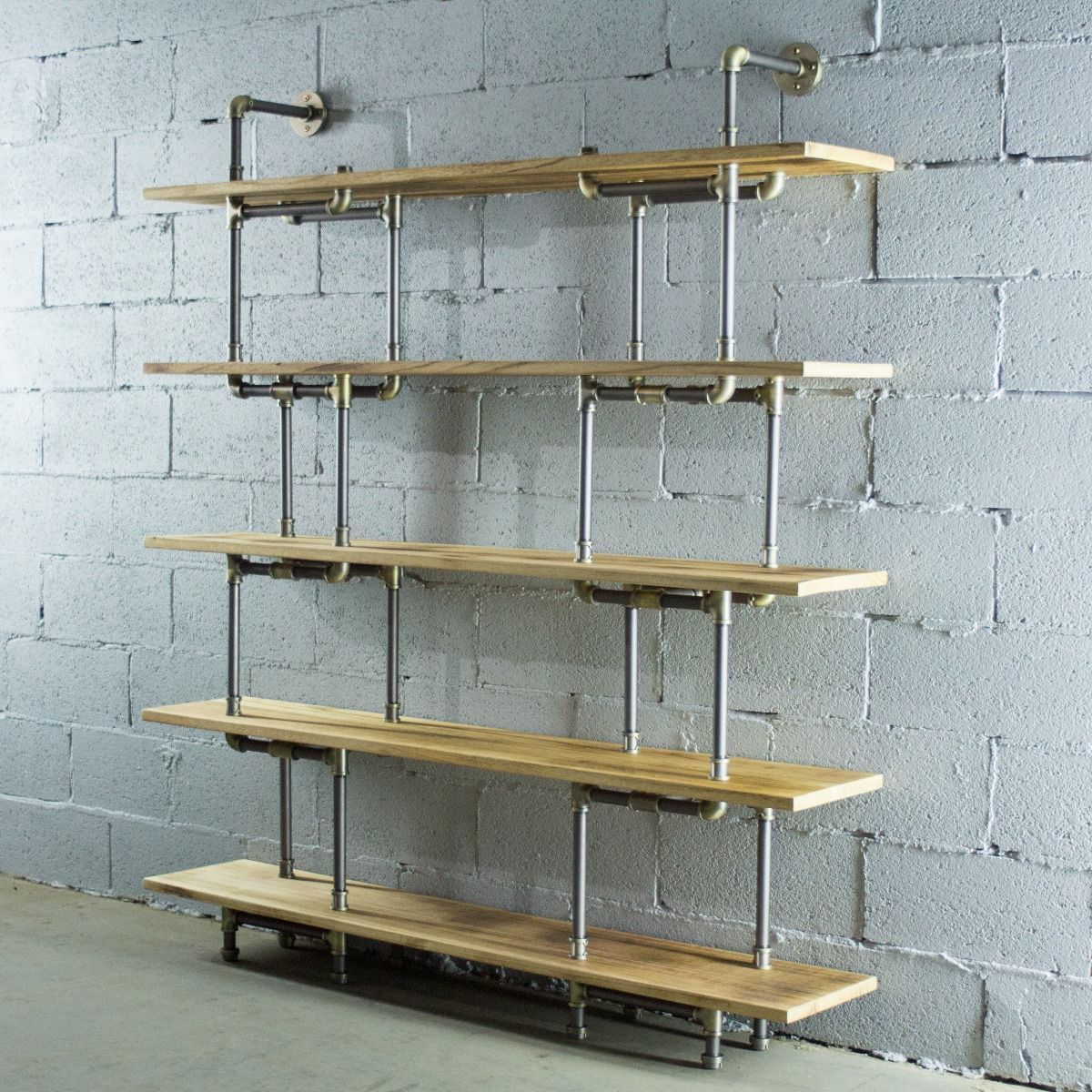 Modern Industrial Five Shelf Large Bookcase - Nordic Side - 10-18, feed-cl0-over-80-dollars, furniture-pipeline, furniture-tag, US