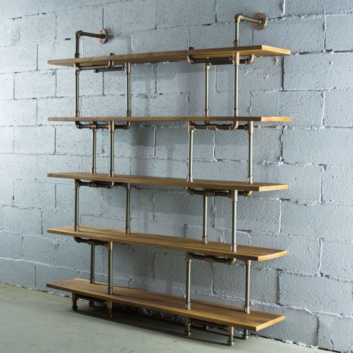 Modern Industrial Five Shelf Large Bookcase - Nordic Side - 10-18, feed-cl0-over-80-dollars, furniture-pipeline, furniture-tag, US