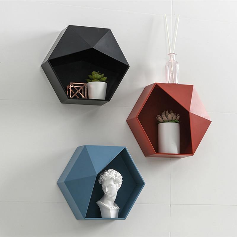 Modern Hexagon Shelves - Nordic Side - 