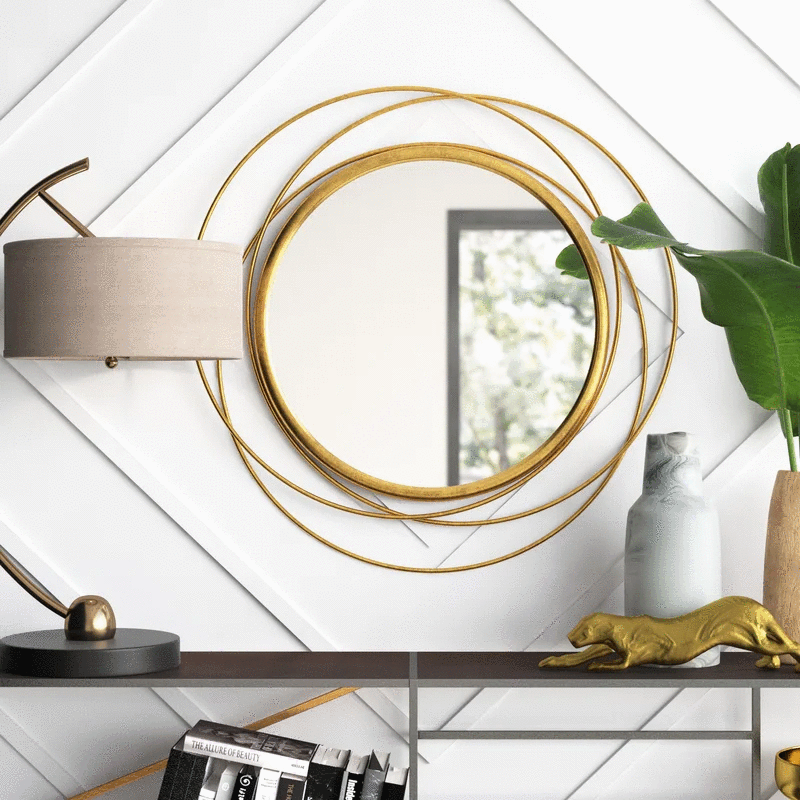 Grobina Contemporary Gold Accent Mirror