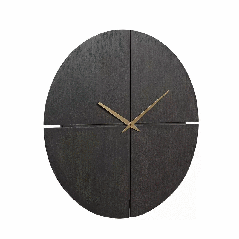 Caldas Contemporary Black Wall Clock