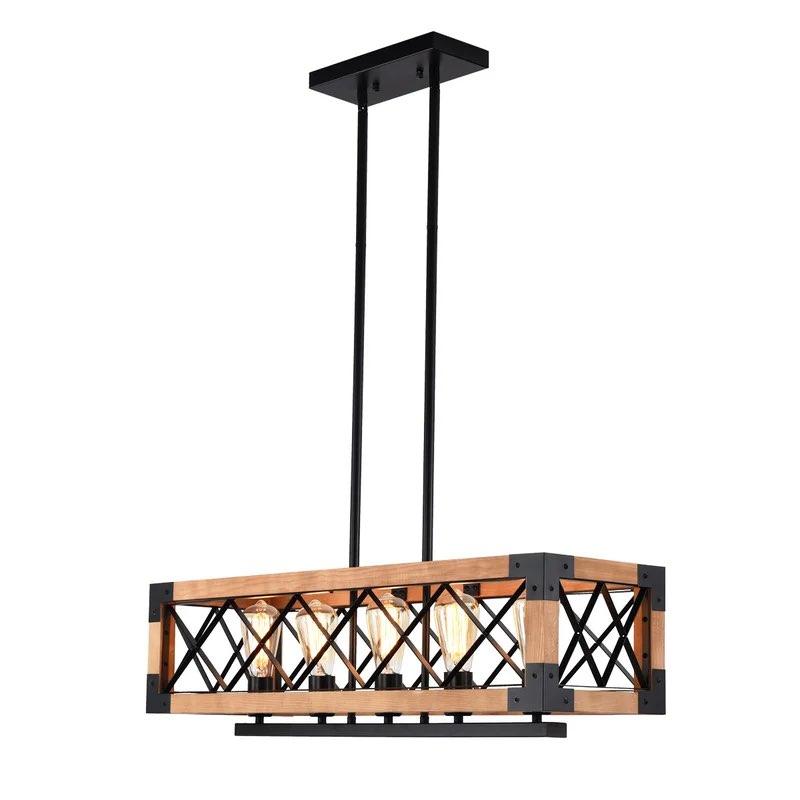 Serra Rustic Wood Pendant Light