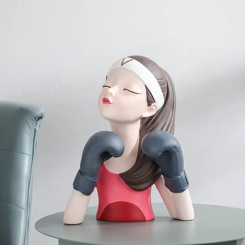 Kakintu Japanese-Inspired Boxing Girl Statue