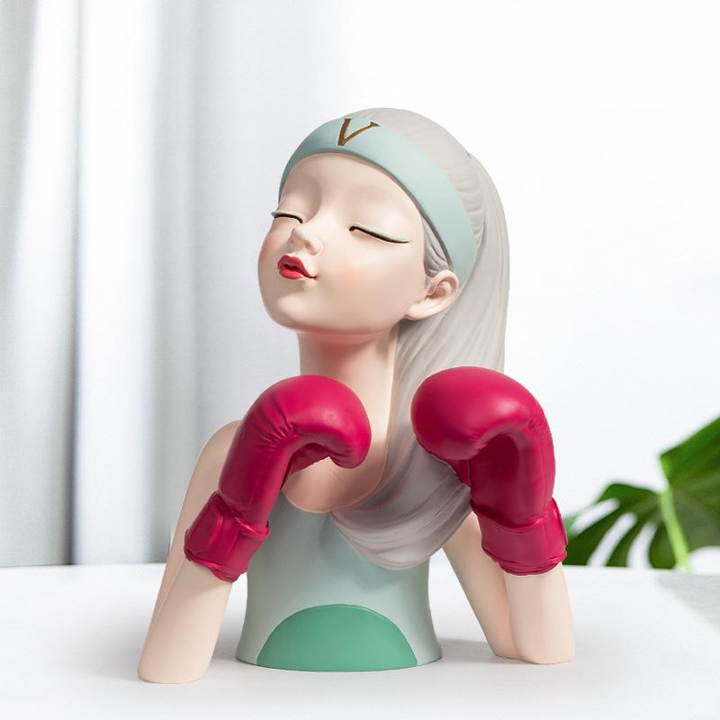 Kakintu Japanese-Inspired Boxing Girl Statue