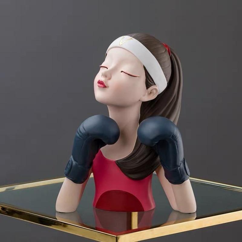 Kakintu Japanese-Inspired Boxing Girl Statue