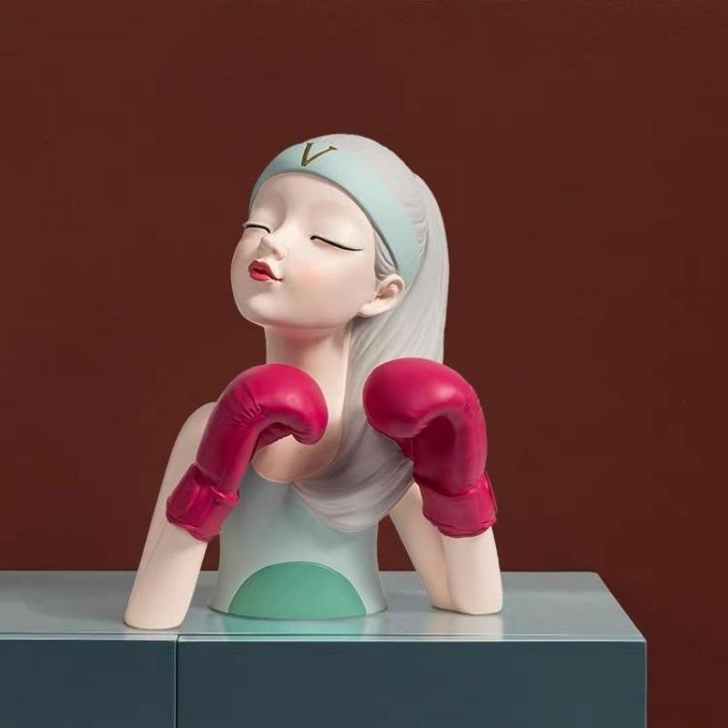 Kakintu Japanese-Inspired Boxing Girl Statue