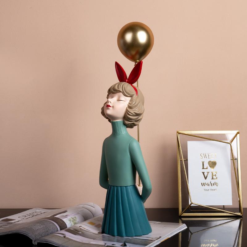 Balloon Resin Balloon Girl Statue