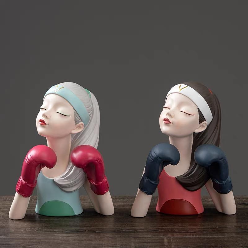 Kakintu Japanese-Inspired Boxing Girl Statue