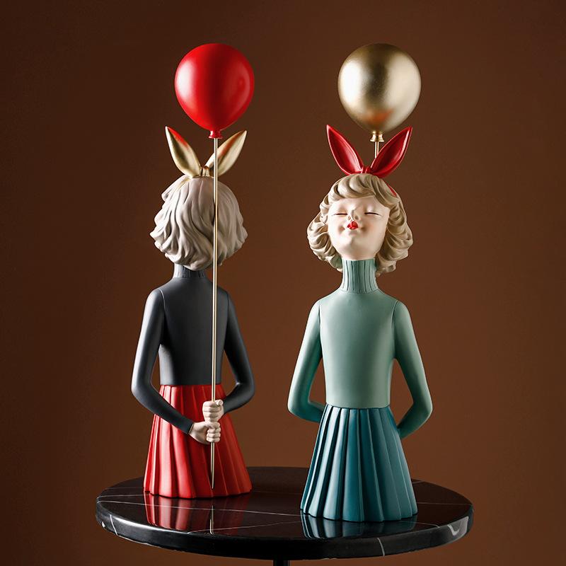 Balloon Resin Balloon Girl Statue