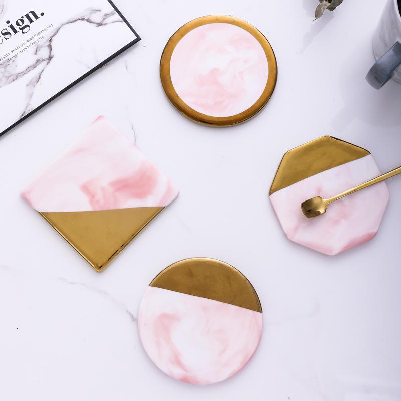 Marble Pink Marble Coasters (Set of 3)