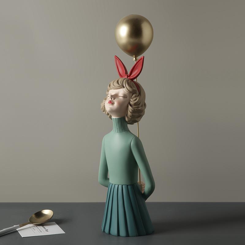 Balloon Resin Balloon Girl Statue