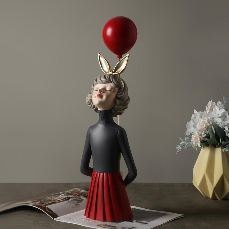 Balloon Resin Balloon Girl Statue