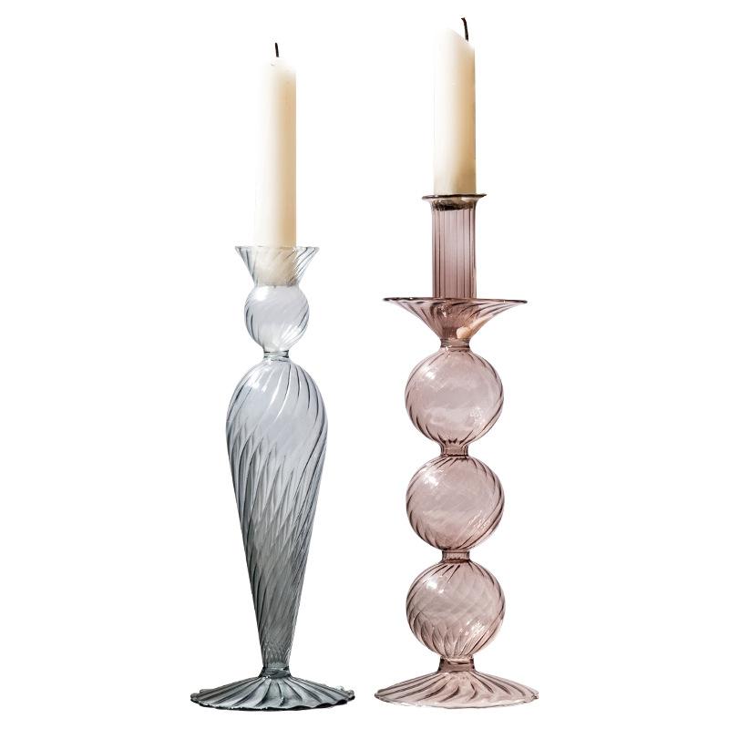 Crystal Modern Glass Candlestick Holder