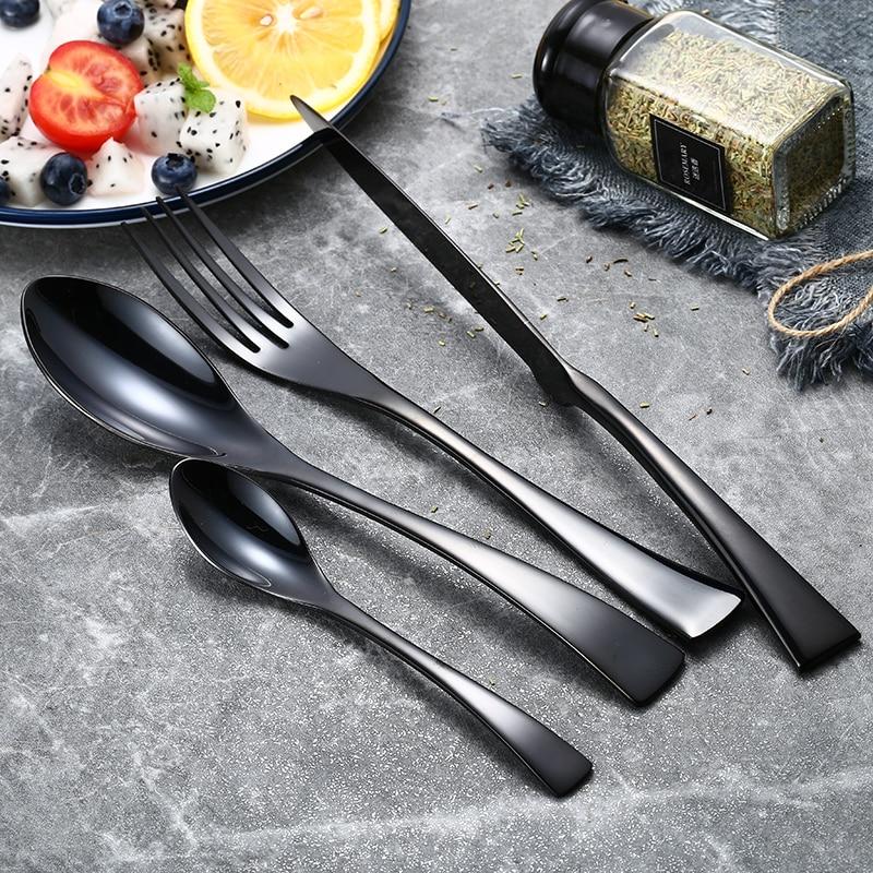 Jet Elegant Black Flatware Set