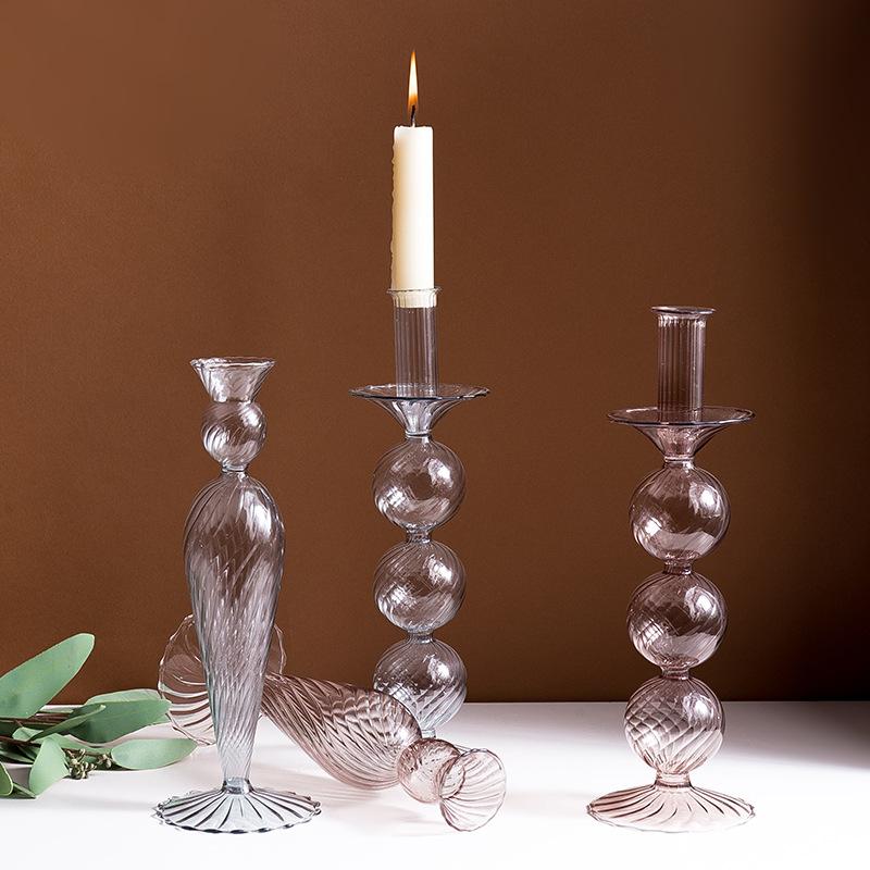 Crystal Modern Glass Candlestick Holder