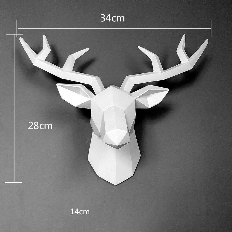 HomeQuill™ Geometric 3D Deer Head Wall Decoration - Nordic Side - 