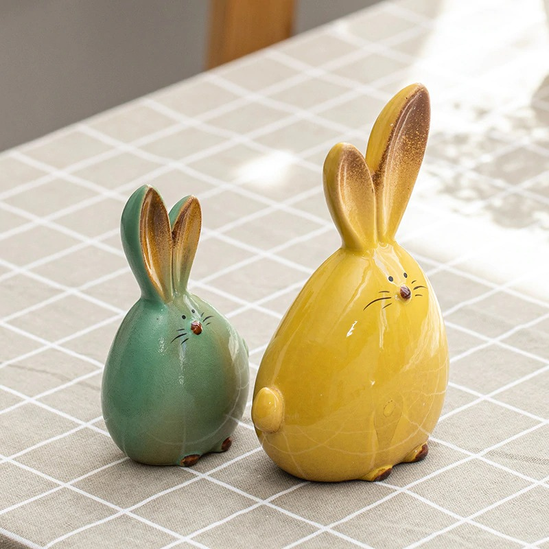 HomeQuill™ Ceramic Bunny Tabletop Set - Nordic Side - 