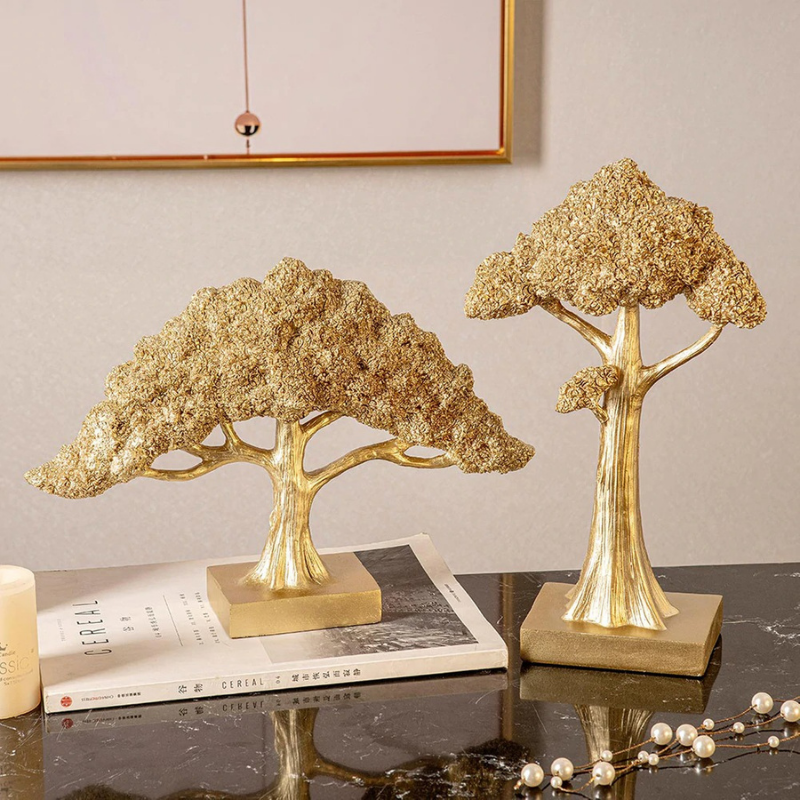 HomeQuill™ Golden Money Tree Statue - Nordic Side - 