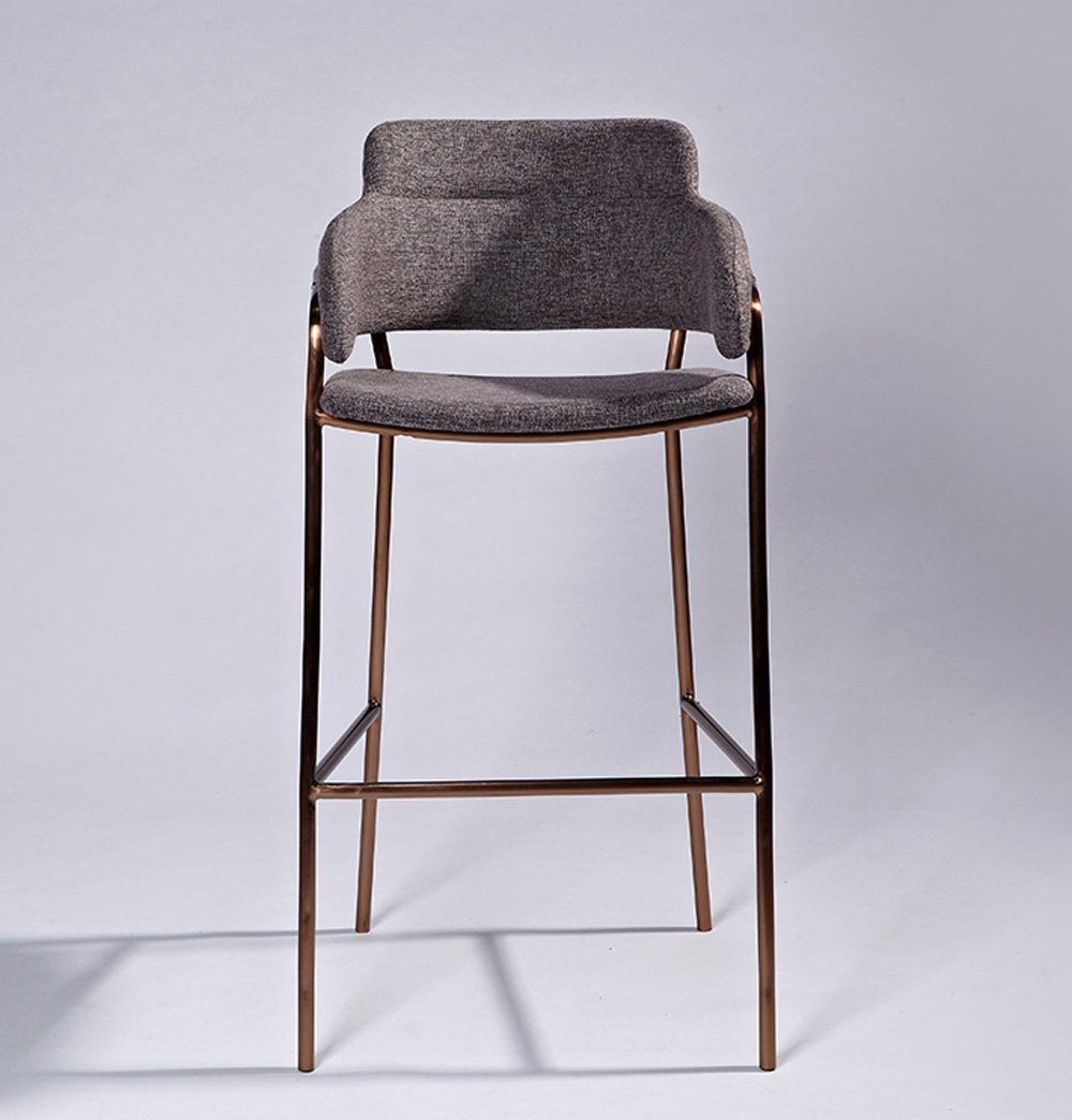 Lara Chrome Fabric Bar Stool