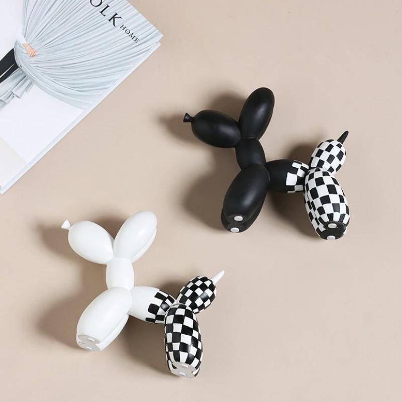 Checkered Balloon Dog Sculpture Collection