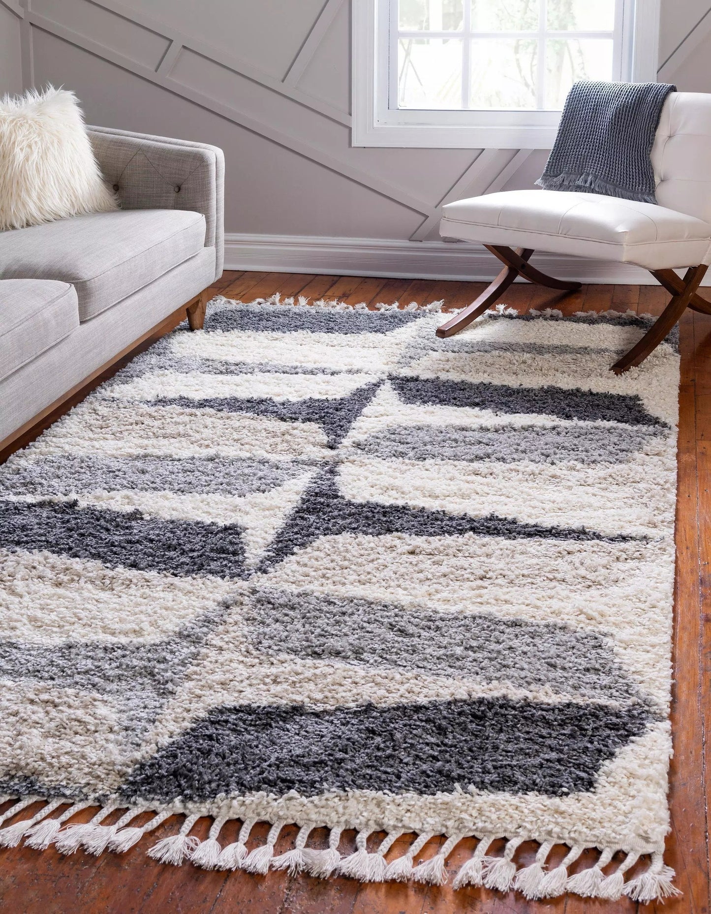 Jeramiah - Modern Shaggy Area Rug - Nordic Side - feed-cl0-over-80-dollars, unique-loom, us-only, us-ship