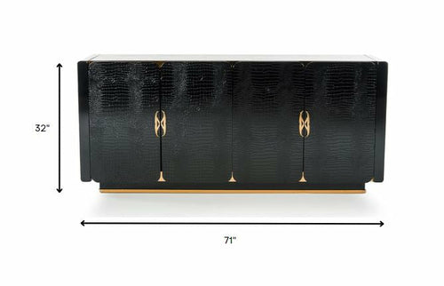 Larsen Contemporary Black Crocodile Buffet