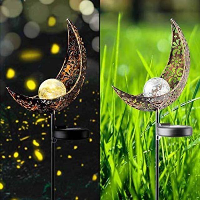 Marisol- Solar Moon Crackle Garden Decor Light - Nordic Side - LIGHTING