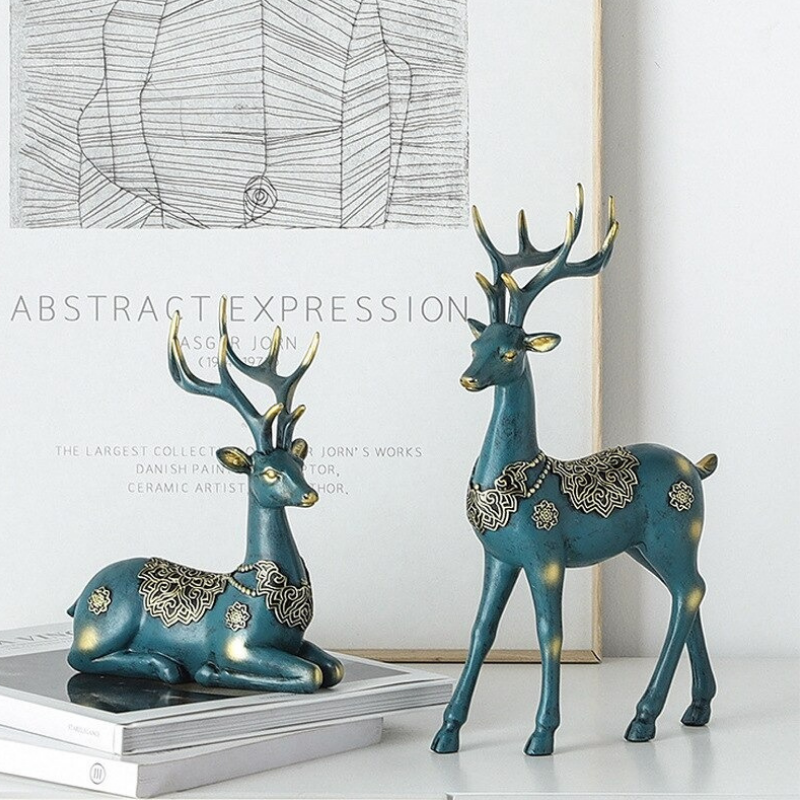 HomeQuill™ European Style Classic Deer Pair - Nordic Side - 