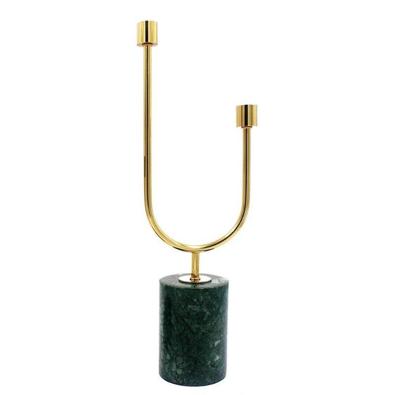 Olinda Retro Brass Candlesticks