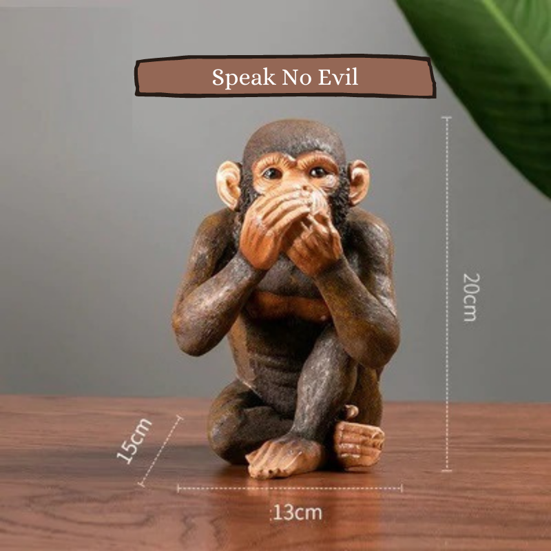 HomeQuill™ Three Wise Monkeys Figurines - Nordic Side - 