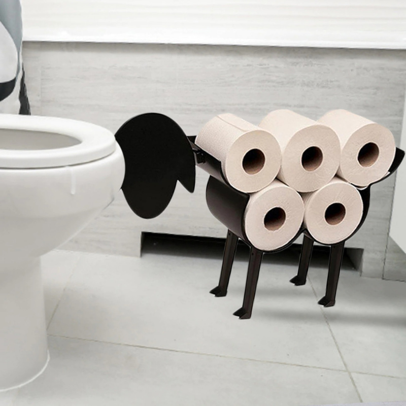 HomeQuill™ Creative Metal Sheep Toilet Paper Storage - Nordic Side - 