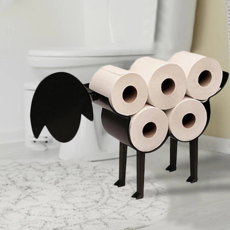 HomeQuill™ Creative Metal Sheep Toilet Paper Storage - Nordic Side - 