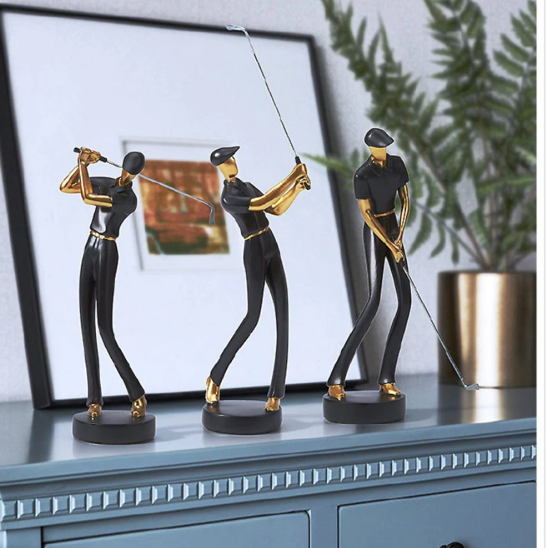 HomeQuill™ Modern Golfer Figurines - Nordic Side - 