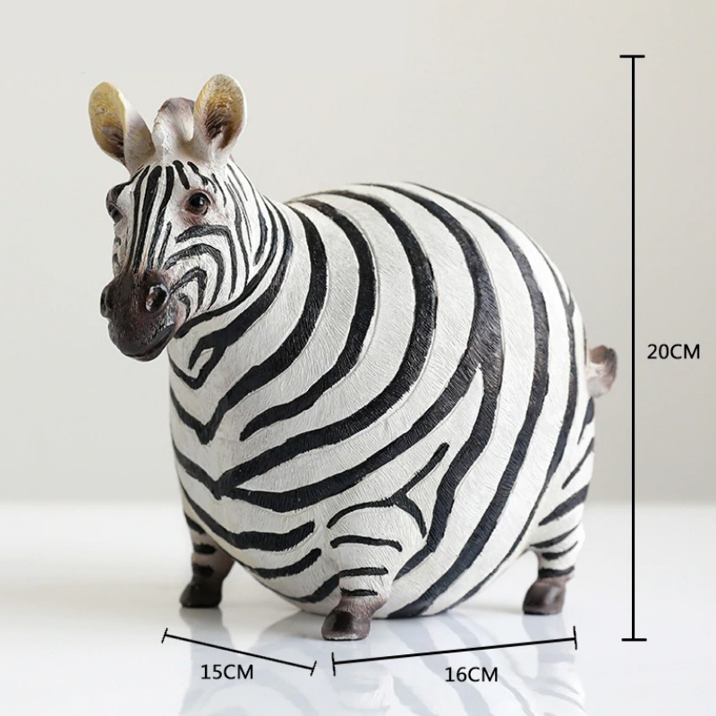 HomeQuill™ Fat Zebra Figurines - Nordic Side - 