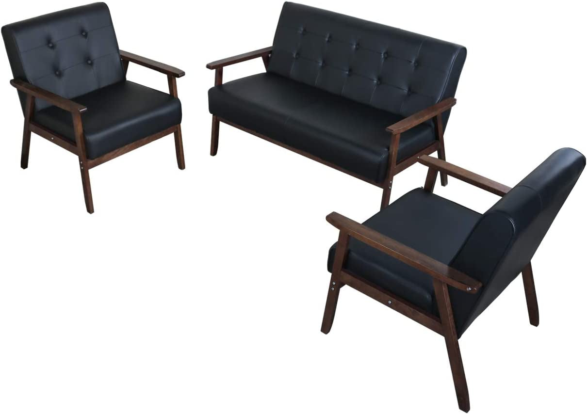 Mid Century Loveseat Sofa and Accent Chairs