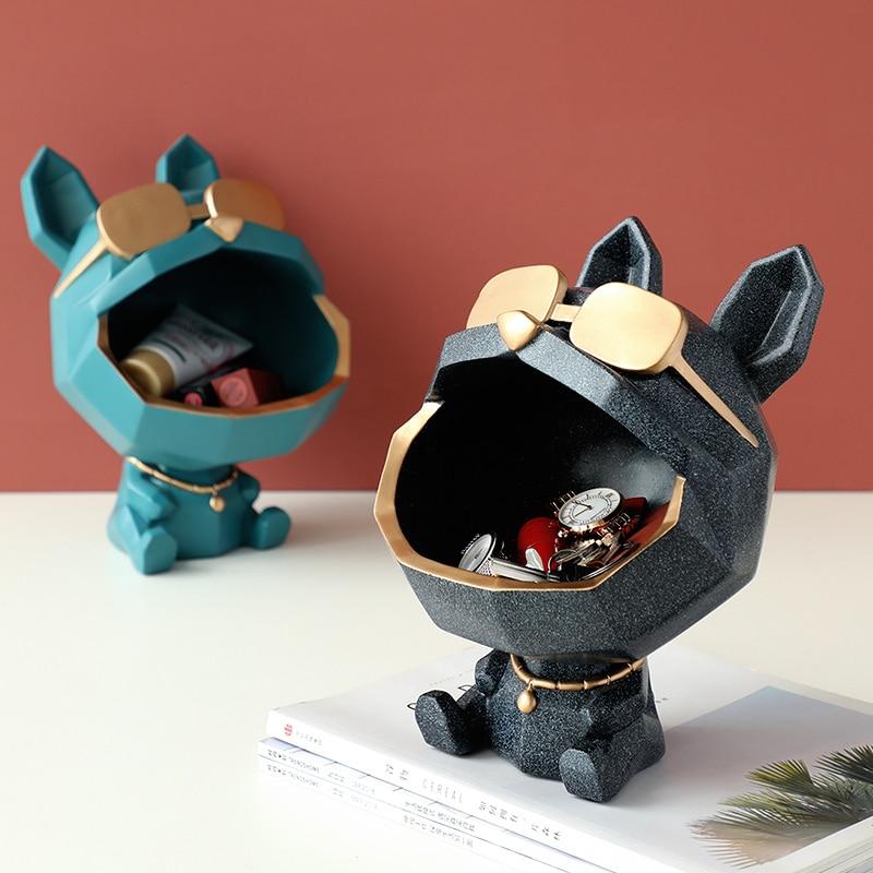 Cool Hand-Painted Dog Storage Figurine