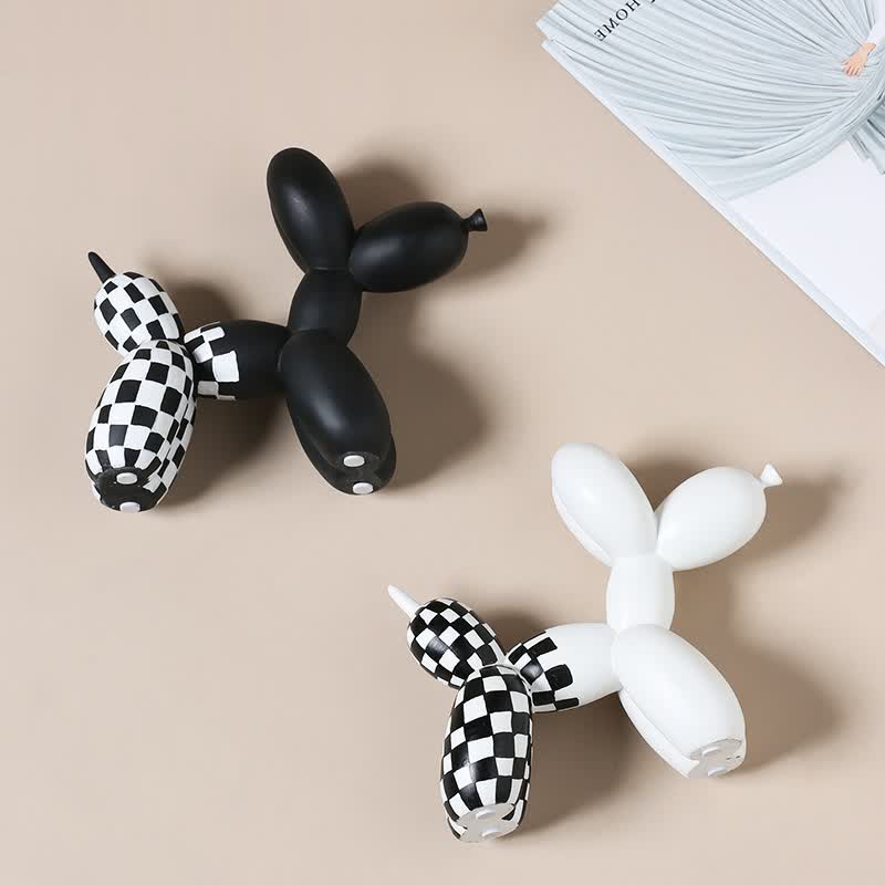 Checkered Balloon Dog Sculpture Collection