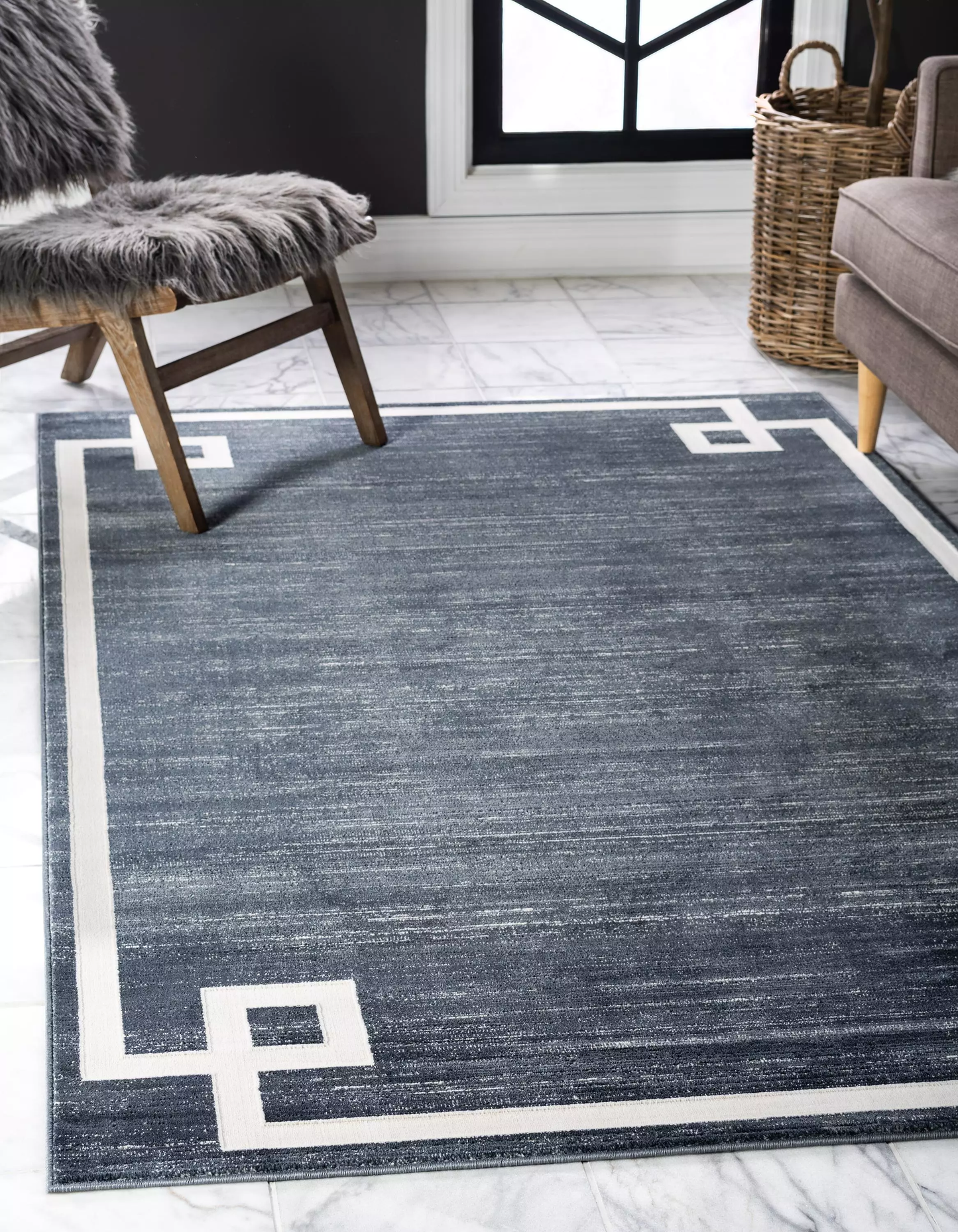 Dangelo - Modern European Border Rug - Nordic Side - abstract-rug, Area-rug, feed-cl0-over-80-dollars, geometric-rug, hallway-runner, large-rug, modern, modern-nordic, modern-pieces, modern-r