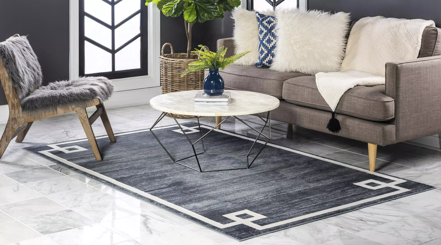 Dangelo - Modern European Border Rug - Nordic Side - abstract-rug, Area-rug, feed-cl0-over-80-dollars, geometric-rug, hallway-runner, large-rug, modern, modern-nordic, modern-pieces, modern-r