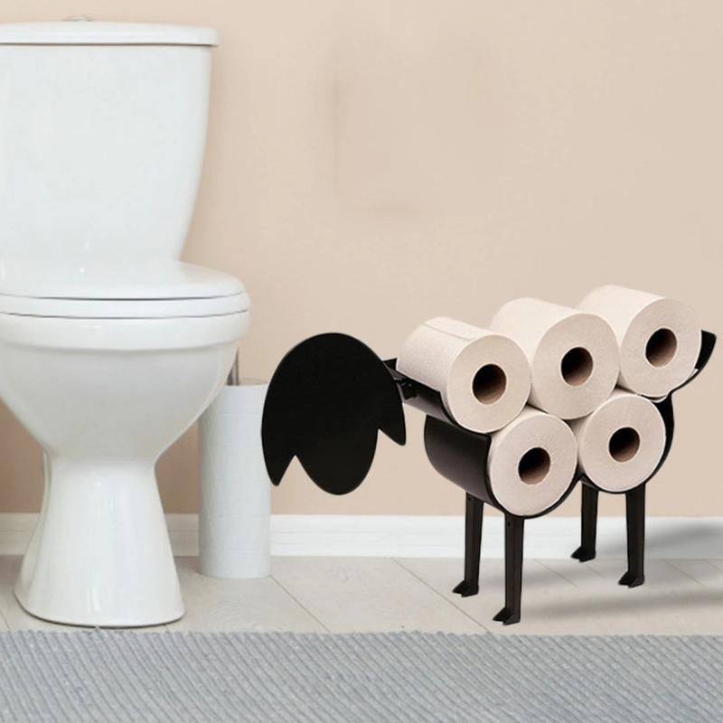 HomeQuill™ Creative Metal Sheep Toilet Paper Storage - Nordic Side - 