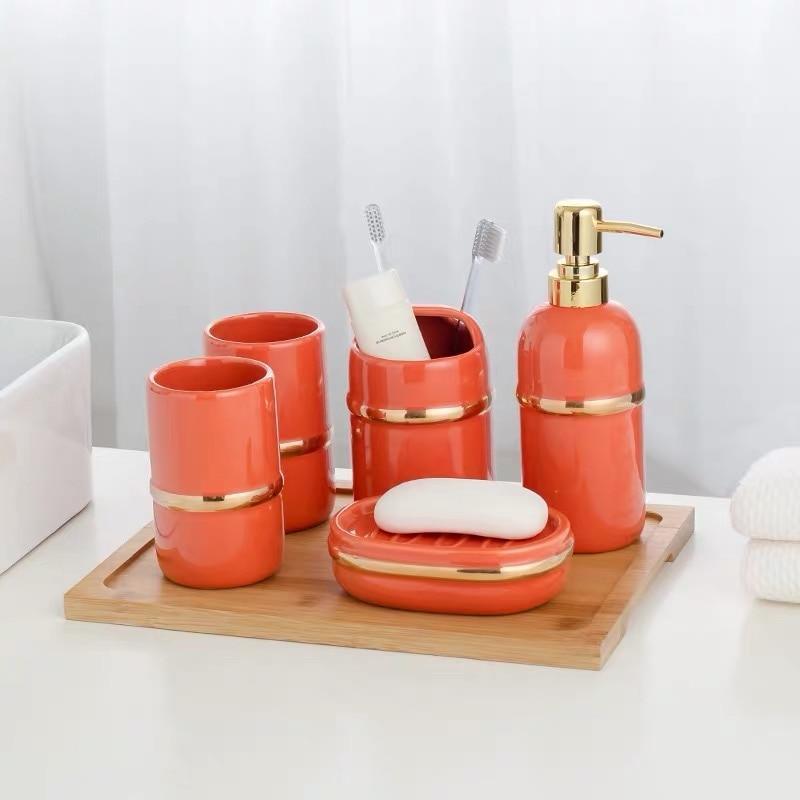 Gold Ring Bathroom Accessories Set - Nordic Side - bath, bathroom accessories