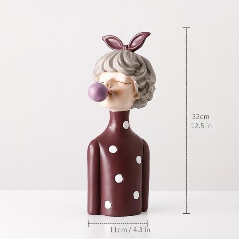 Bubblegum Girl Resin Figurine