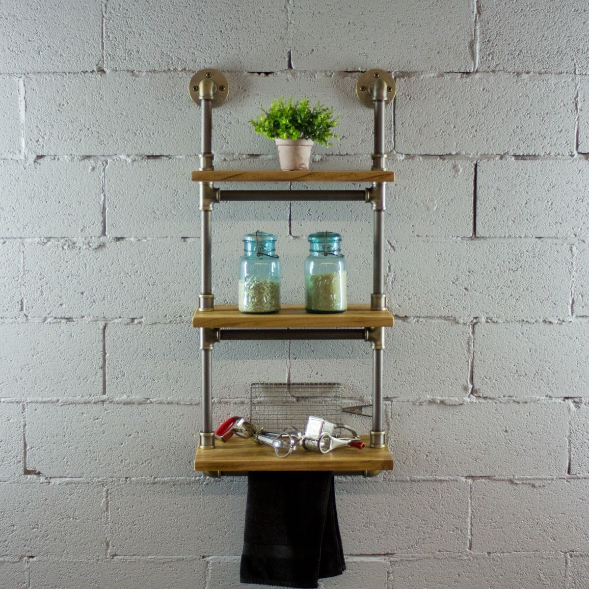 Three Tier Wall Mounted Shelves - Nordic Side - 10-08, feed-cl0-over-80-dollars, furniture-pipeline, furniture-tag, US