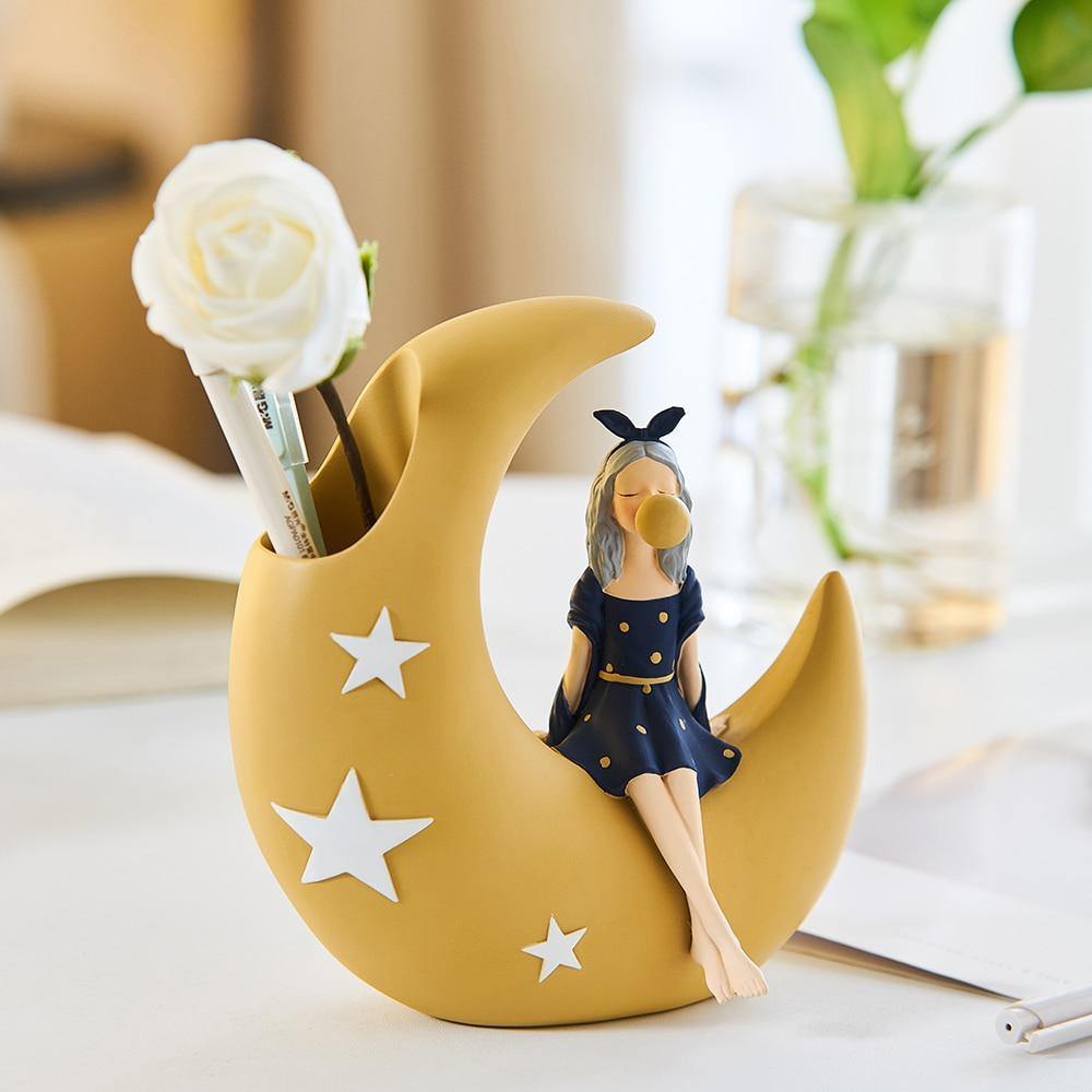 Cute Girl Pen Holder - Nordic Side - cute, girl, holder, pen