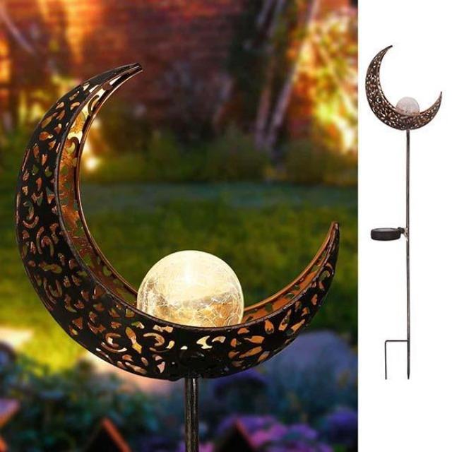 Marisol- Solar Moon Crackle Garden Decor Light - Nordic Side - LIGHTING