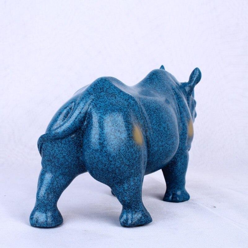 Cerulean Rhino Figurine - Nordic Side - cerulean, figurine, rhino