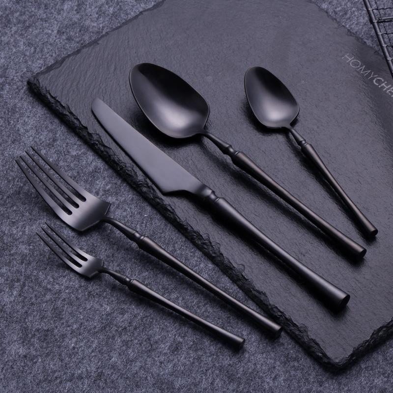 Matte Elegant Black Flatware Set