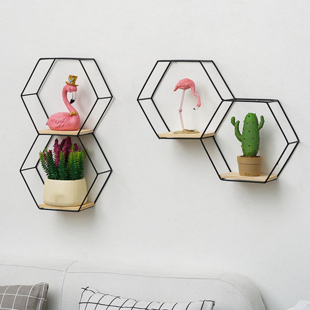 Evonnal Hexagon Floating Shelves - Nordic Side - evonnal, floating, hexagon, shelf, shelves