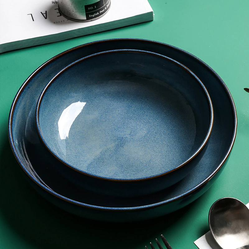 Linstead Blue Deep Plate - Modern Stoneware